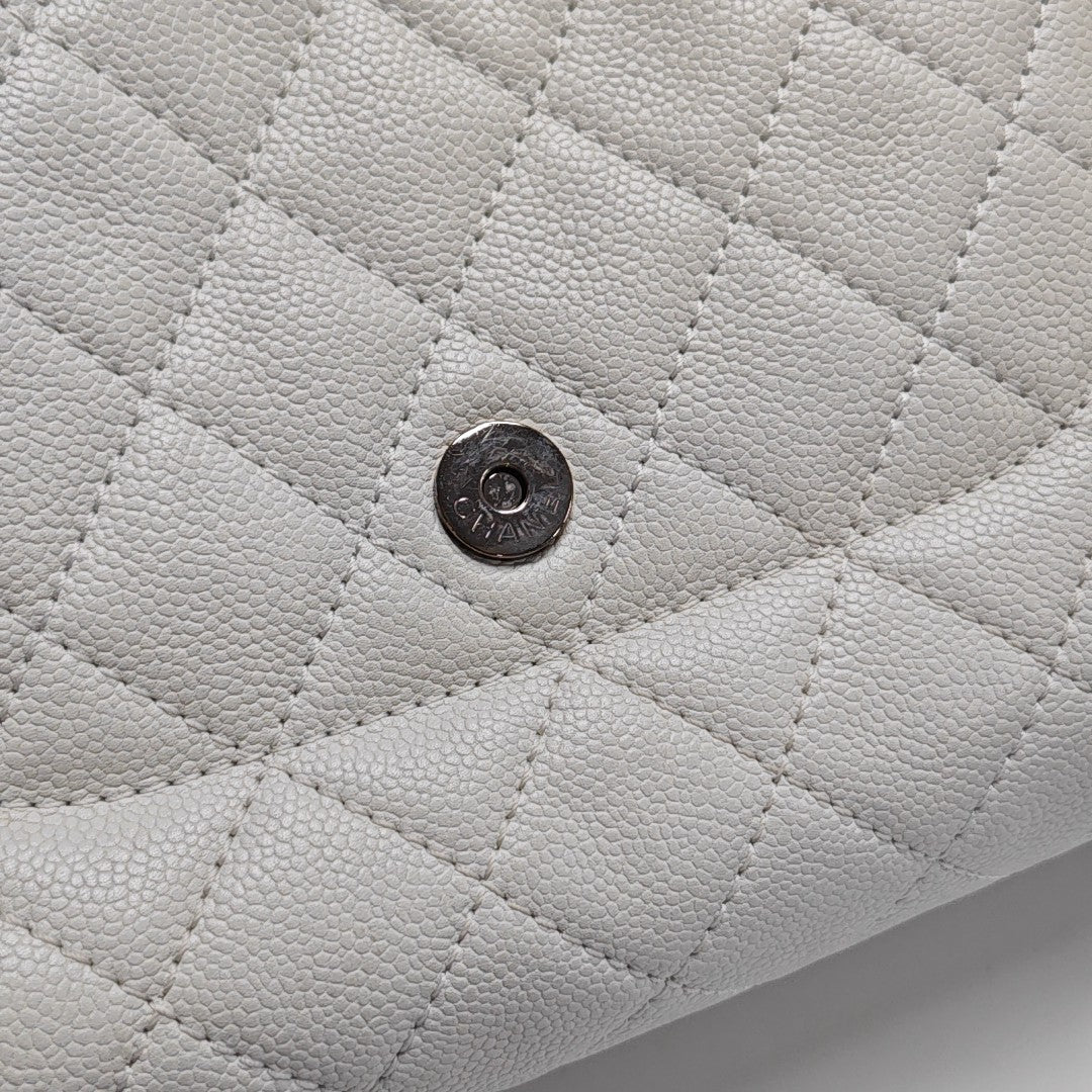 Quilted Grained Calfskin White