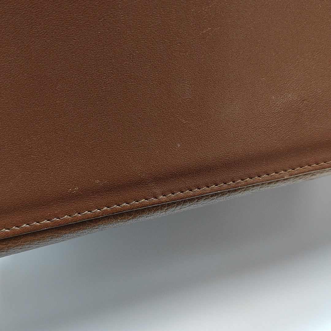 Calfskin Top Handle Bag Brown