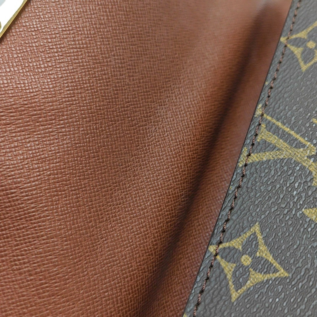 Coated Canvas Top Handle Bag Brown