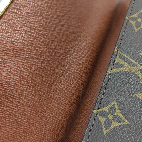 Coated Canvas Top Handle Bag Brown