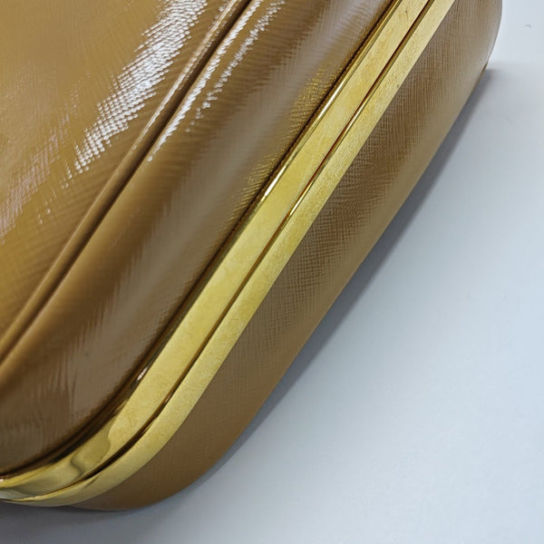Saffiano Calfskin Top Handle Bag Beige