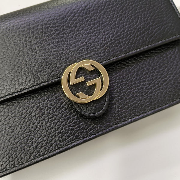 Interlocking G Small Calfskin Black