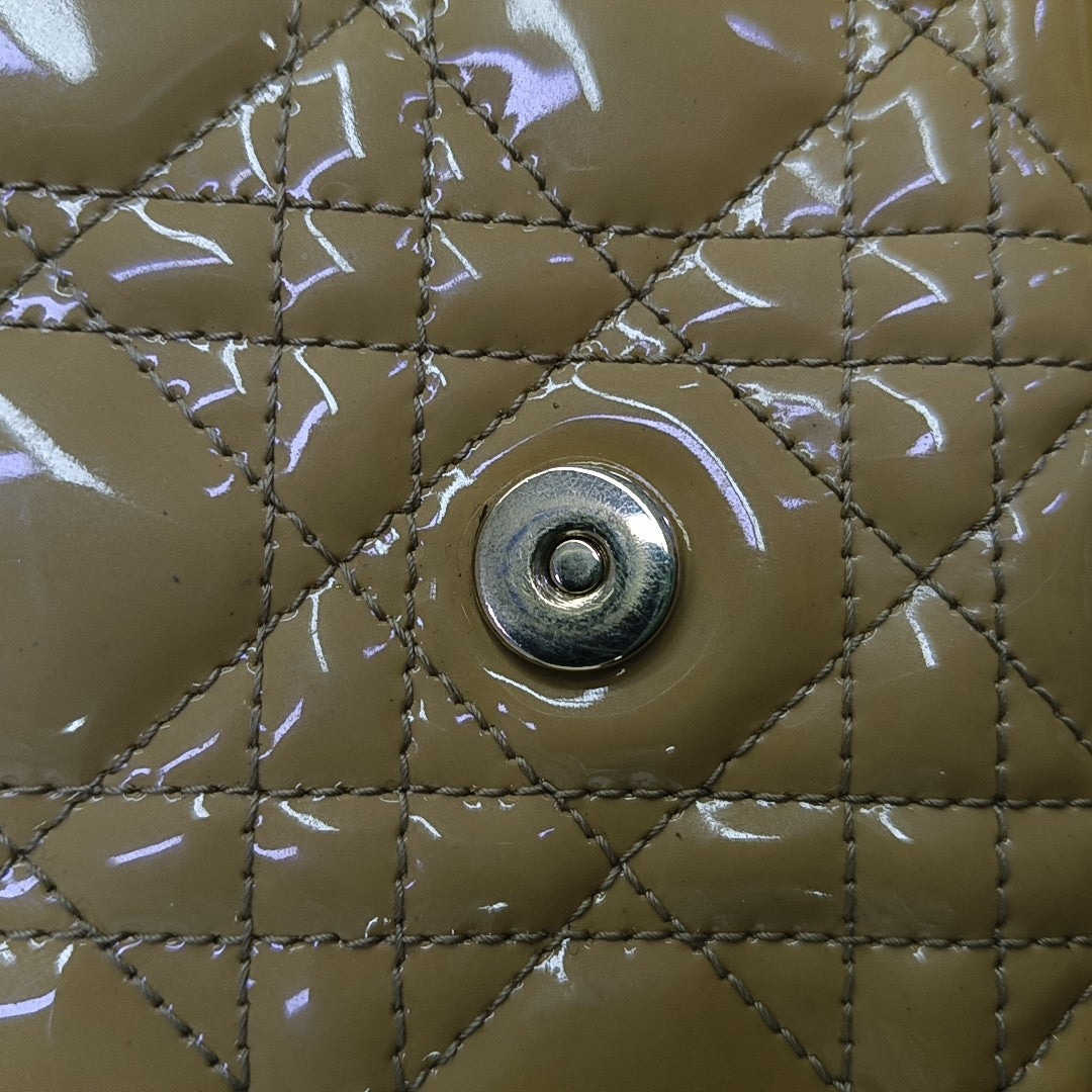 Lady Dior Piel Acolchada Charol Amarillo