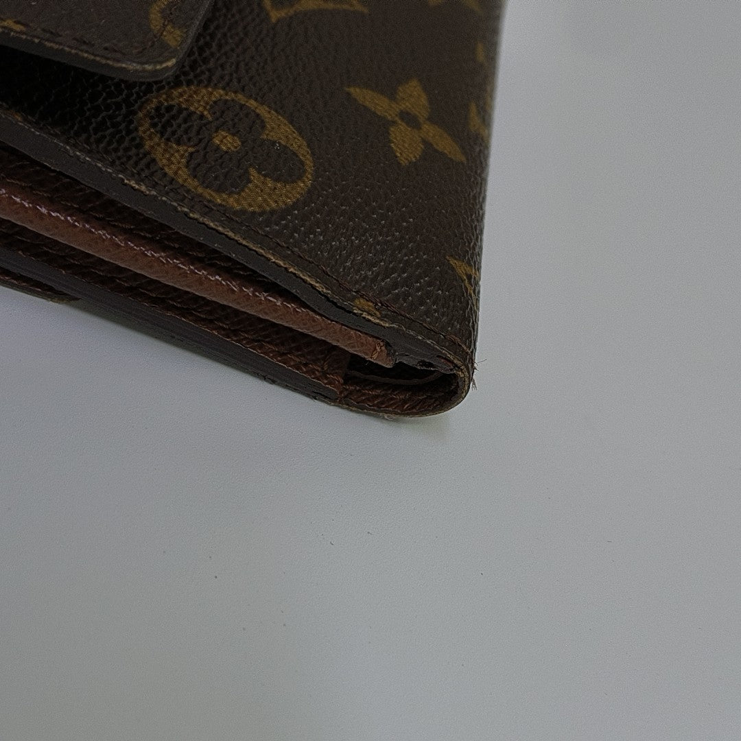 ELISE Monogram Coated Canvas Brown Wallet