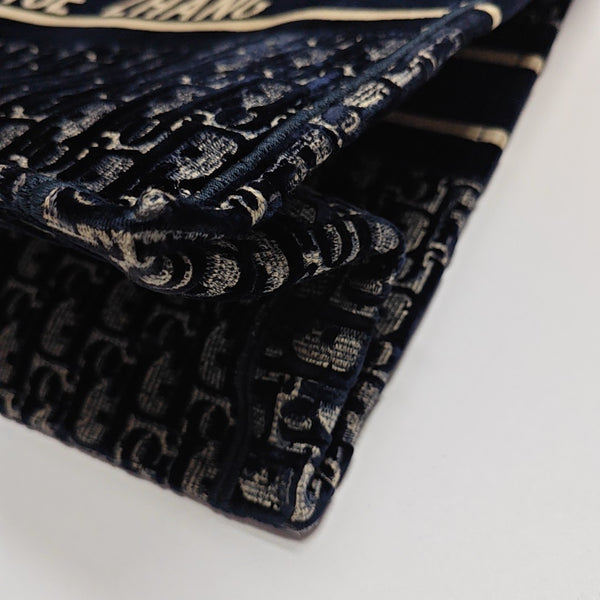 Book Tote Large Oblique Velvet Blue