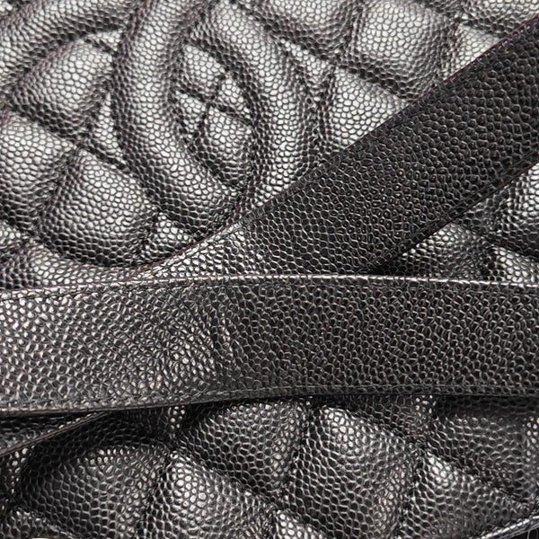 CHANEL GST Large Quilted Grained Calfskin Black