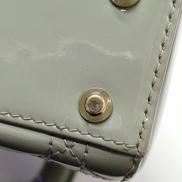 Lady Dior Mini Cannage Patent Leather Green