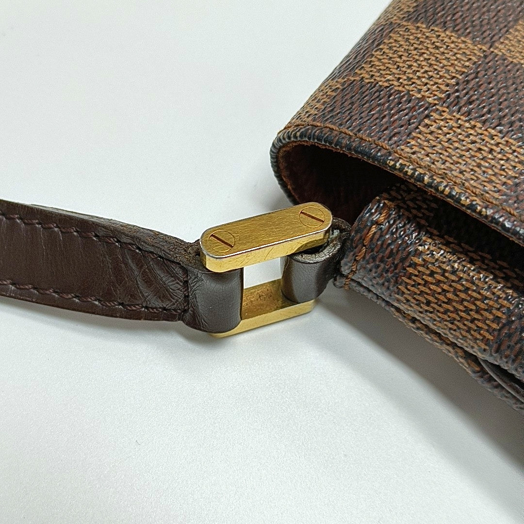 Authenticated pre-owned  MUSETTE TANGO Damier Ebene Coated Canvas Brown - Shoulder Bag at Looply