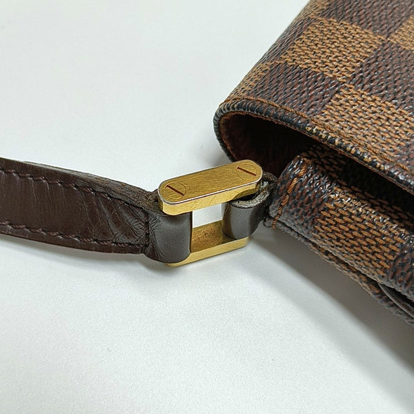 Authenticated pre-owned  MUSETTE TANGO Damier Ebene Coated Canvas Brown - Shoulder Bag at Looply