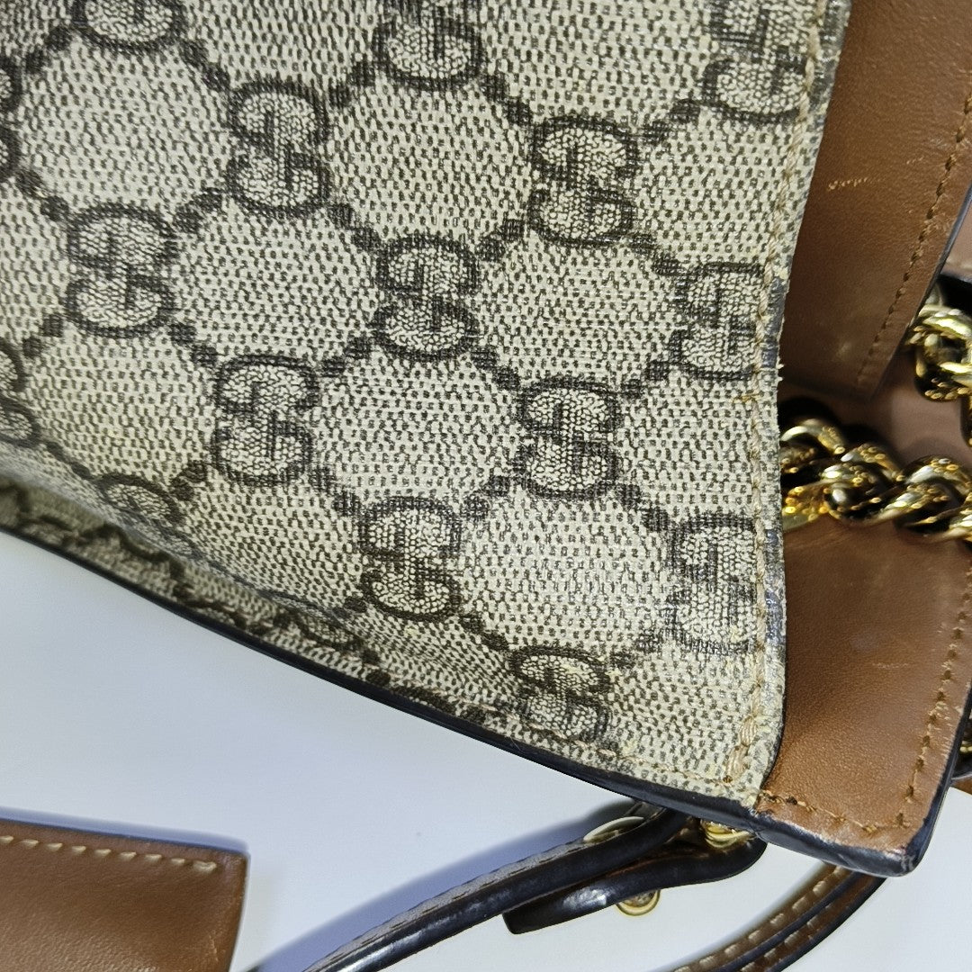 Padlock Small Monogram Coated Canvas Beige