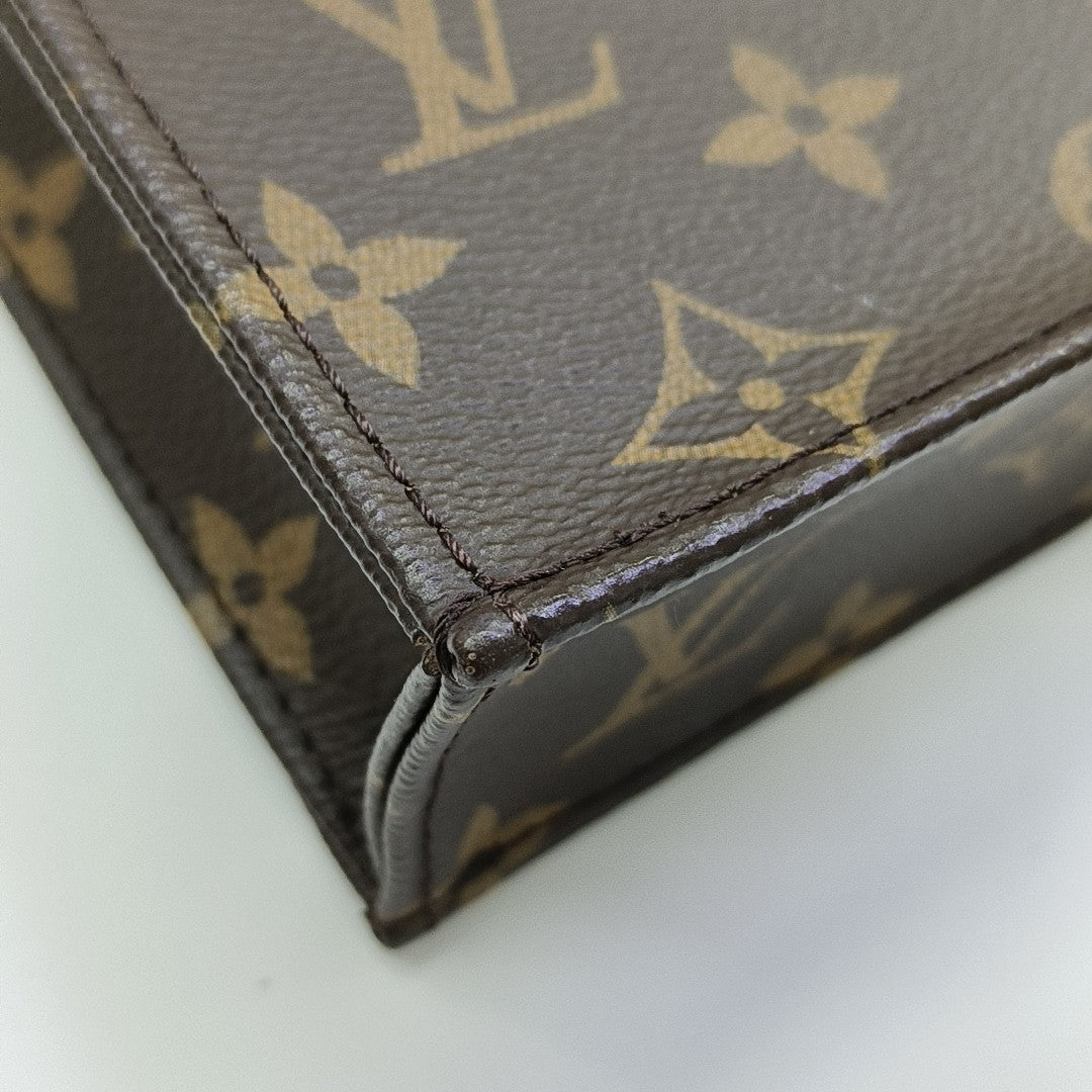 SAC PLAT Mini Monogram Coated Canvas Brown