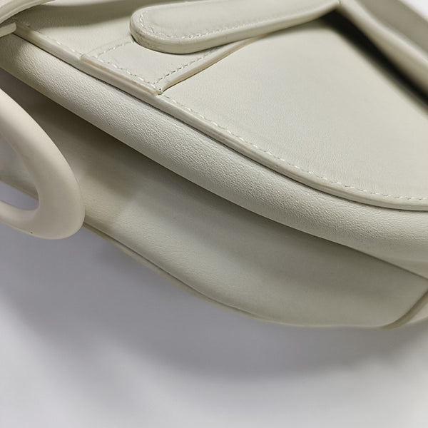 Saddle Small Calfskin White