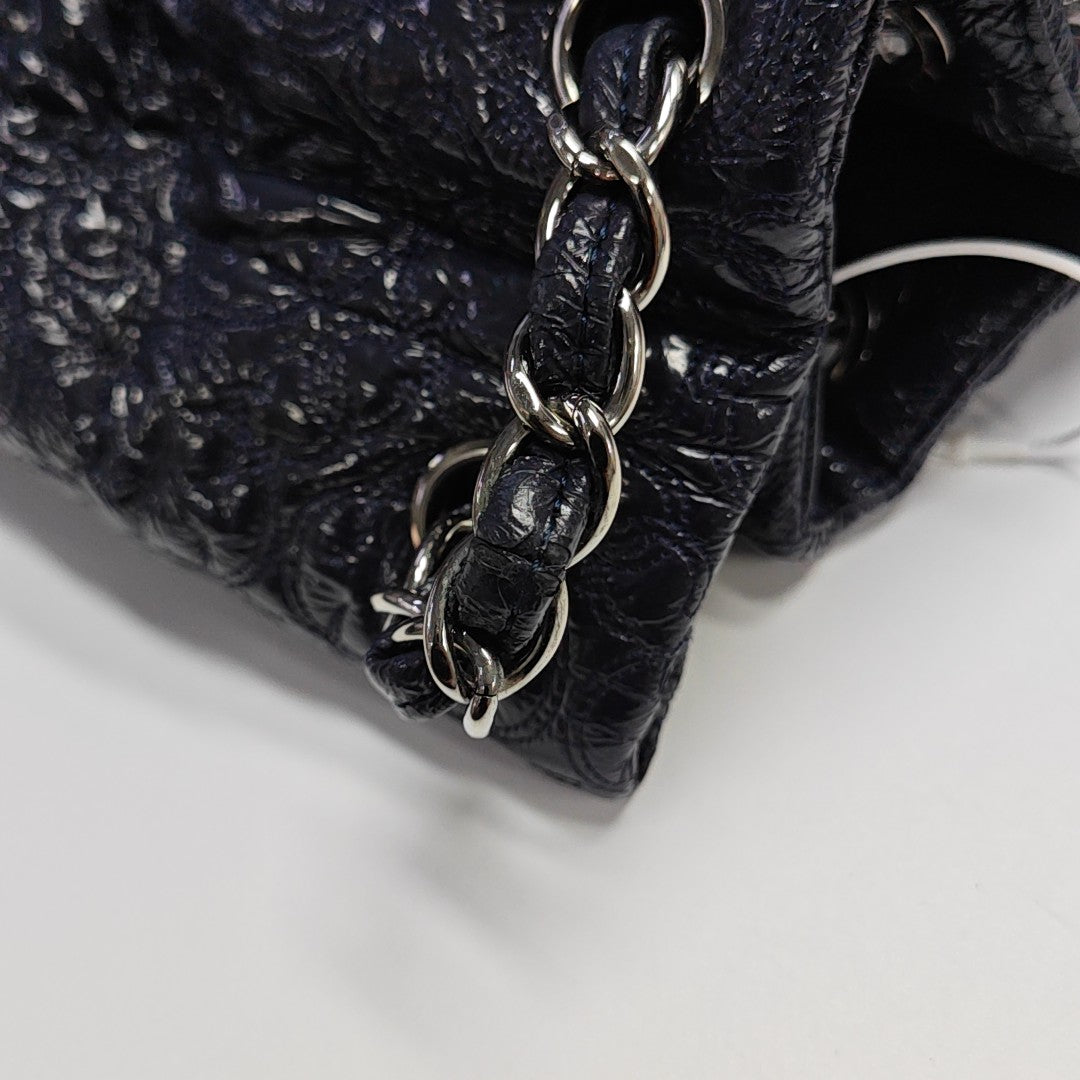 Quilted Calfskin Top Handle Bag Blue