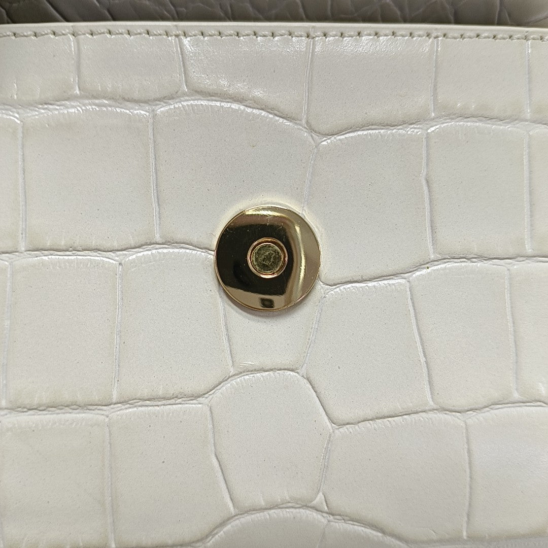 Leather Shoulder Bag Mini White