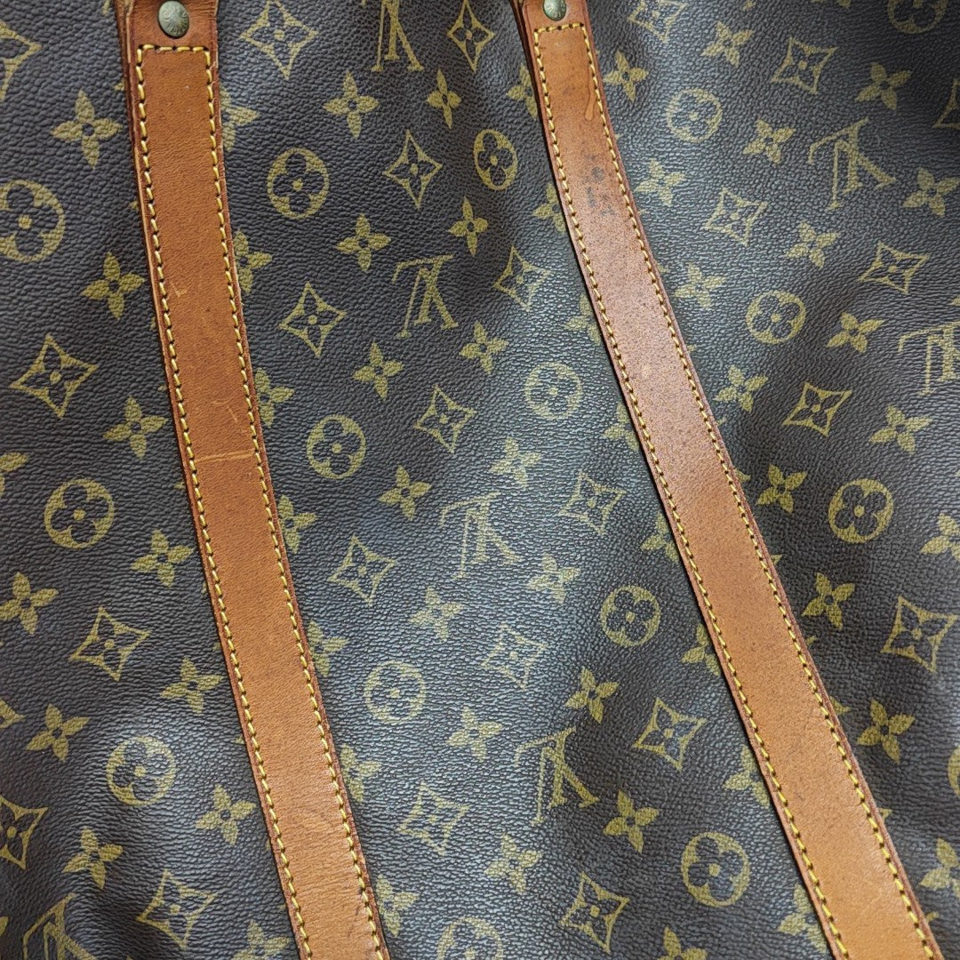 KEEPALL 60 Monogram Coated Canvas Brown