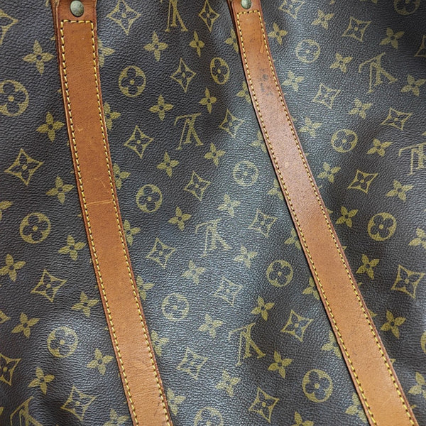 KEEPALL 60 Monogram Coated Canvas Brown