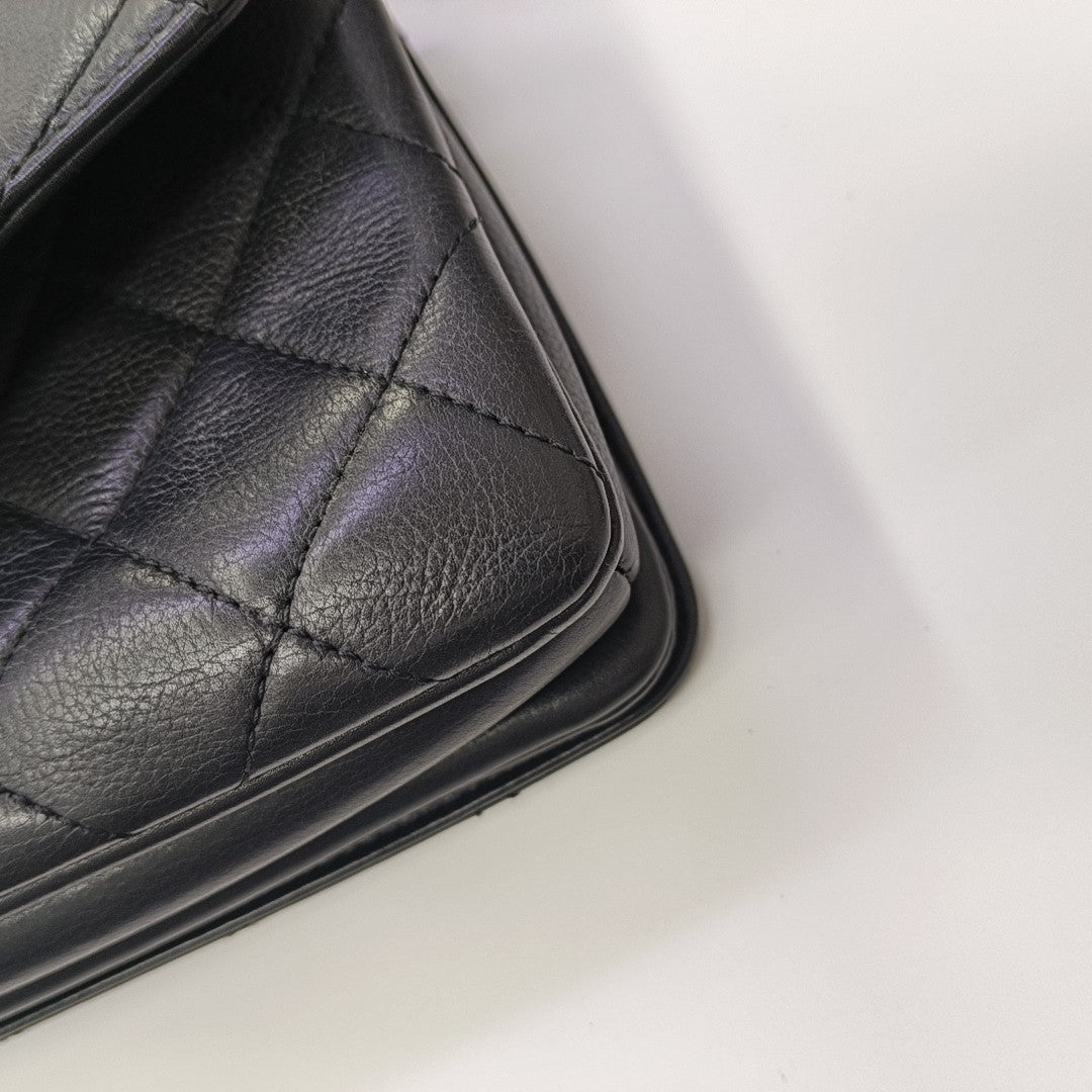Quilted Calfskin Shoulder Bag Black