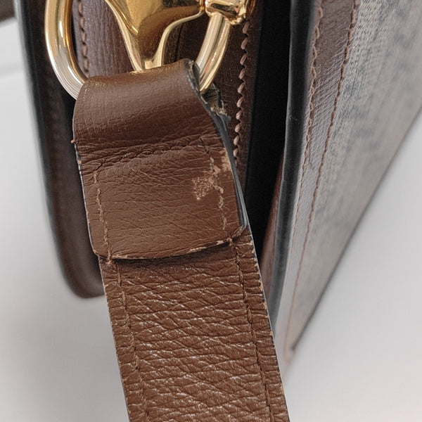 Horsebit 1955 Medium Monogram Coated Canvas Beige