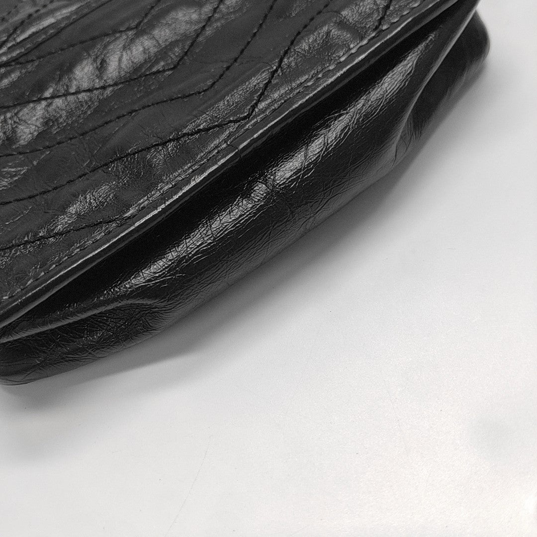 NIKI Small Chevron Calfskin Black