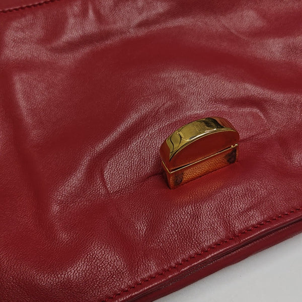 Lambskin Clutch Red