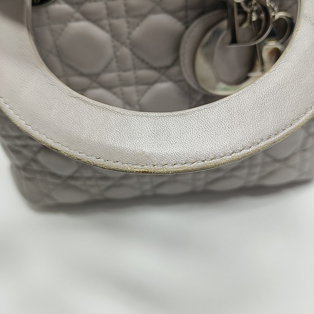 Lady Dior Medium Cannage Lambskin Gray