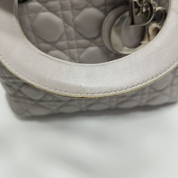 Lady Dior Medium Cannage Lambskin Gray
