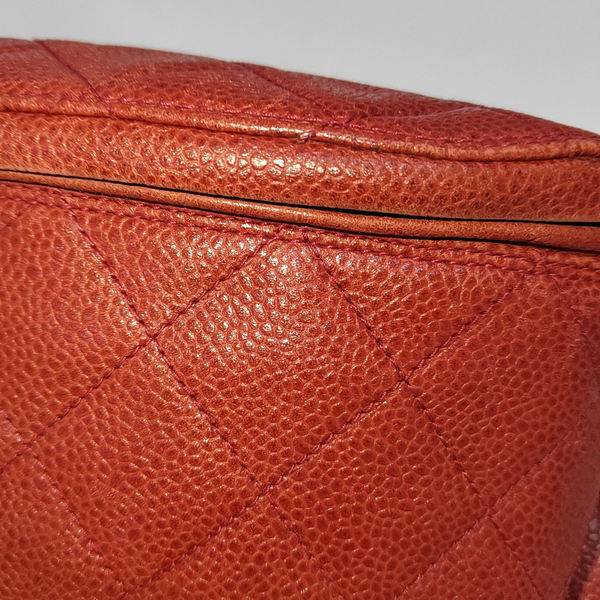 Quilted Grained Calfskin Red