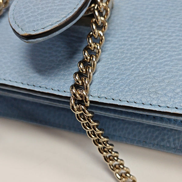 Interlocking G Small Calfskin Blue