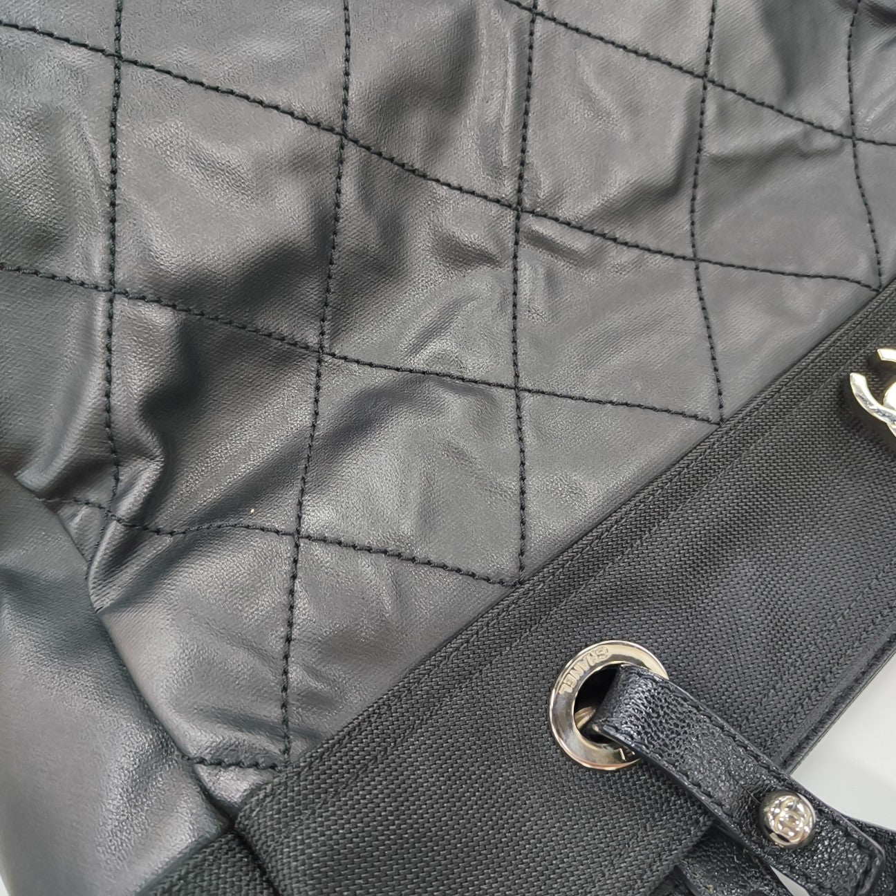 PARIS BIARRITZ Large Quilted Coated Canvas Black