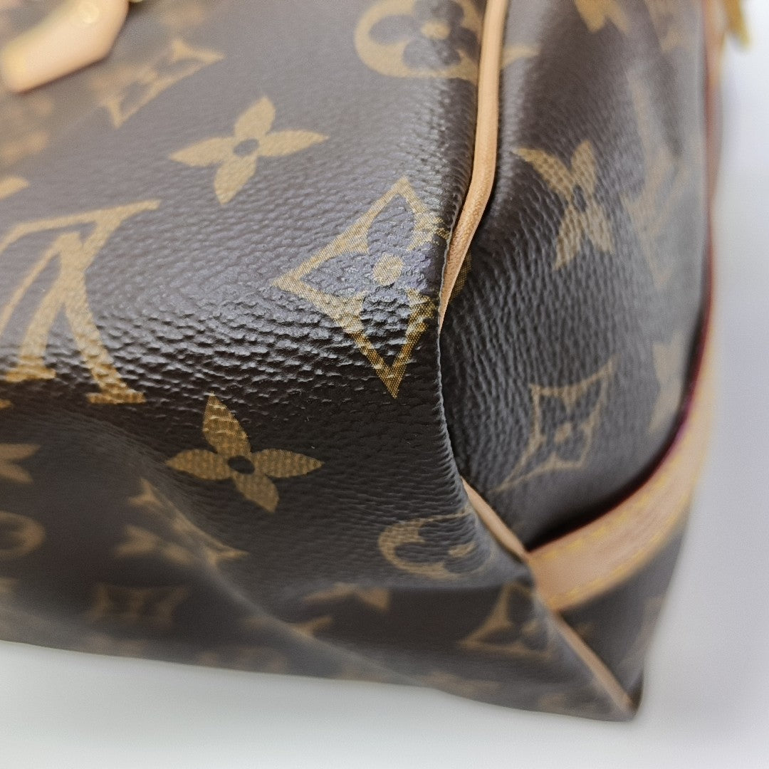 SPEEDY 25 Monogram Coated Canvas Brown