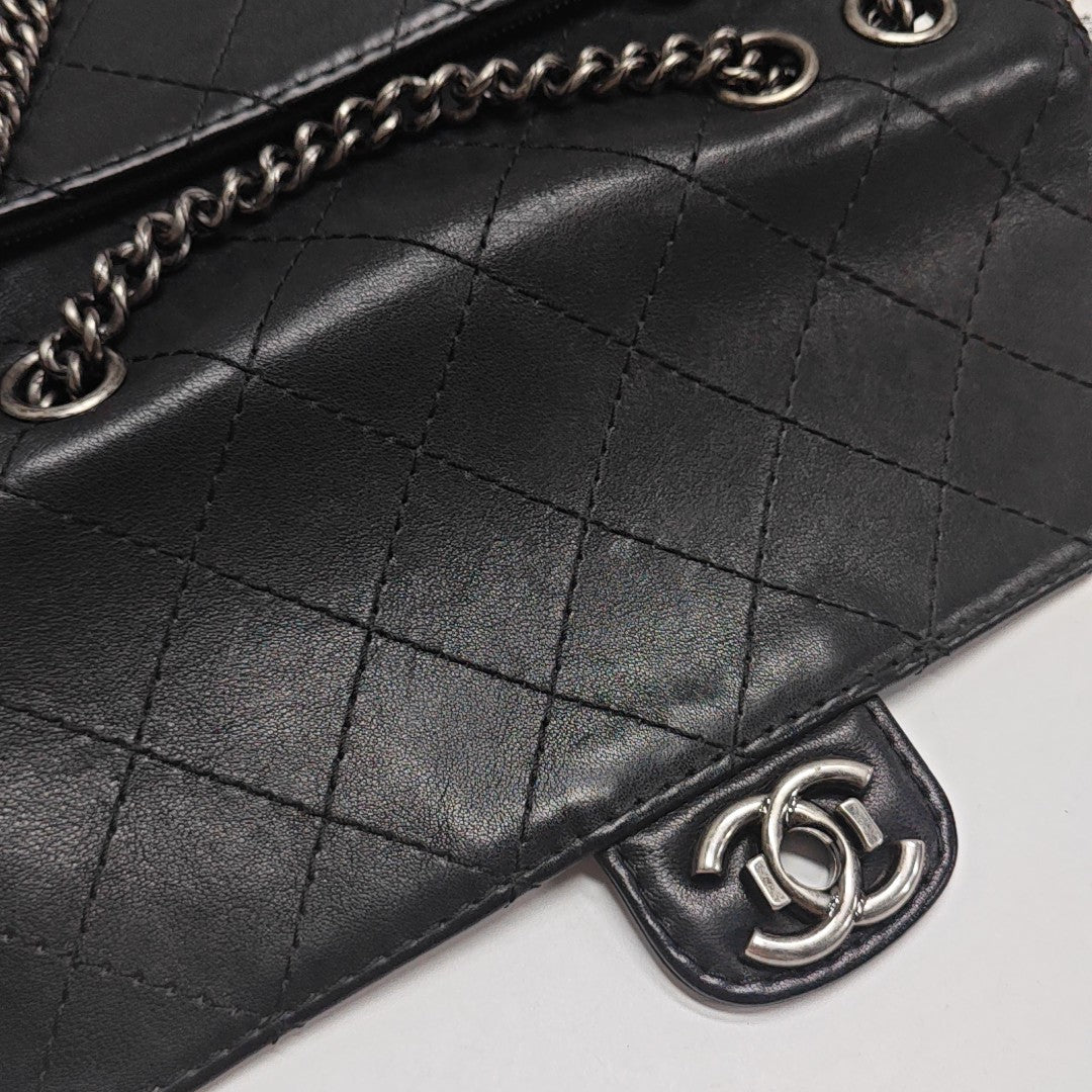 Quilted Calfskin Shoulder Bag Black