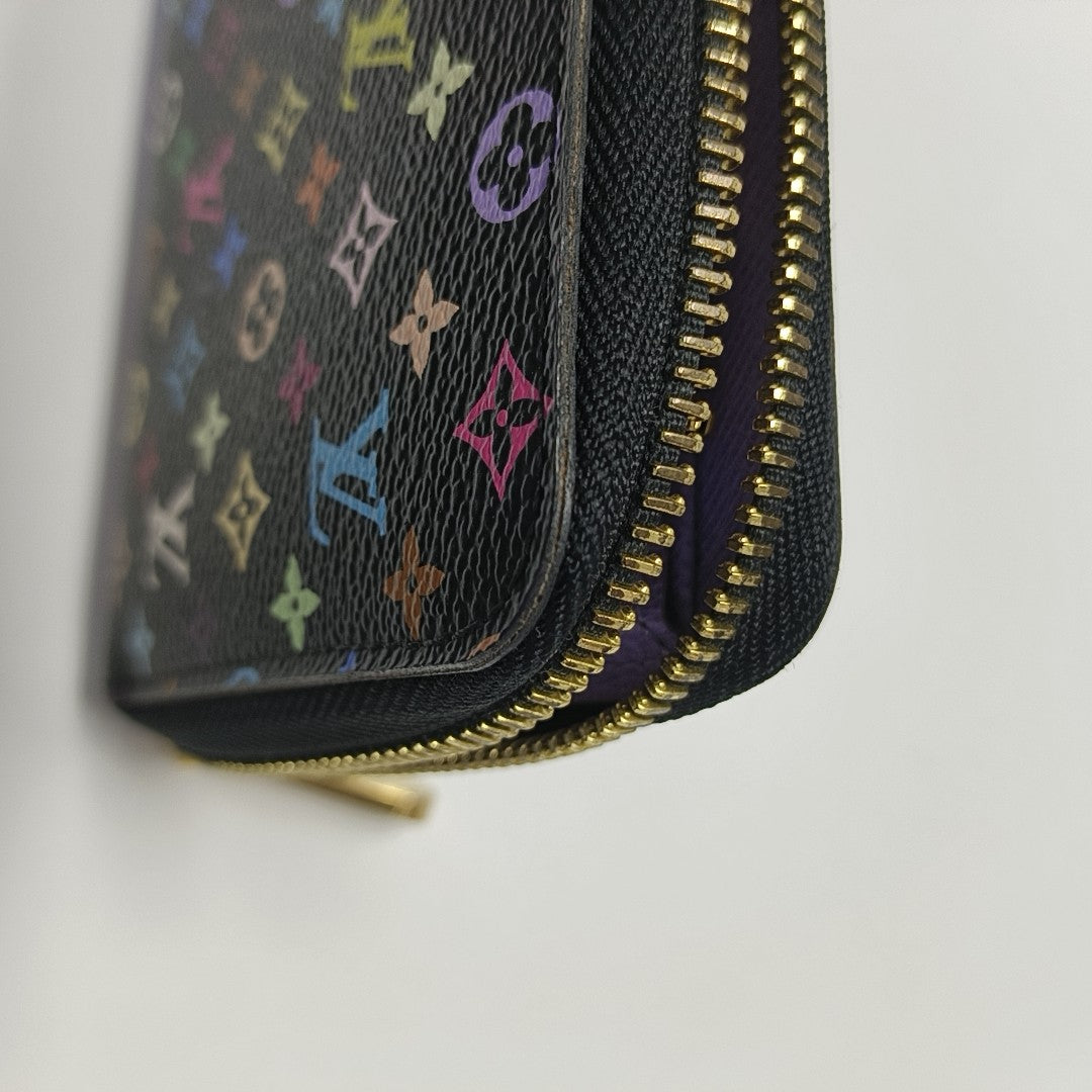 LV × TM ZIPPY Monogram Coated Canvas Black Wallet