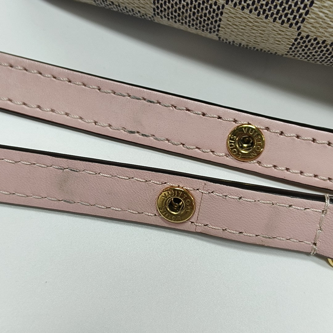 NÉONOÉ MM Damier Azur Coated Canvas White