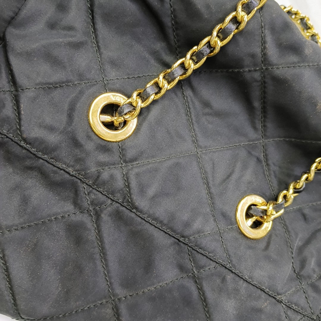 Nylon Quilted Nylon Black