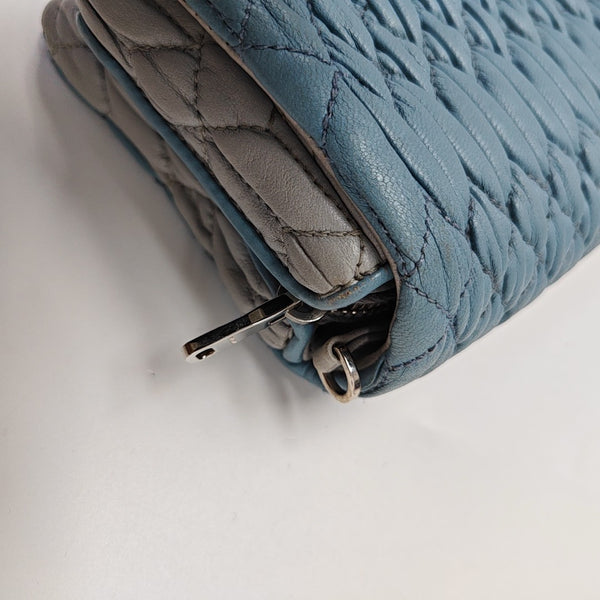Crystal Quilted Lambskin Blue