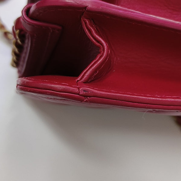 Quilted Calfskin Shoulder Bag Red