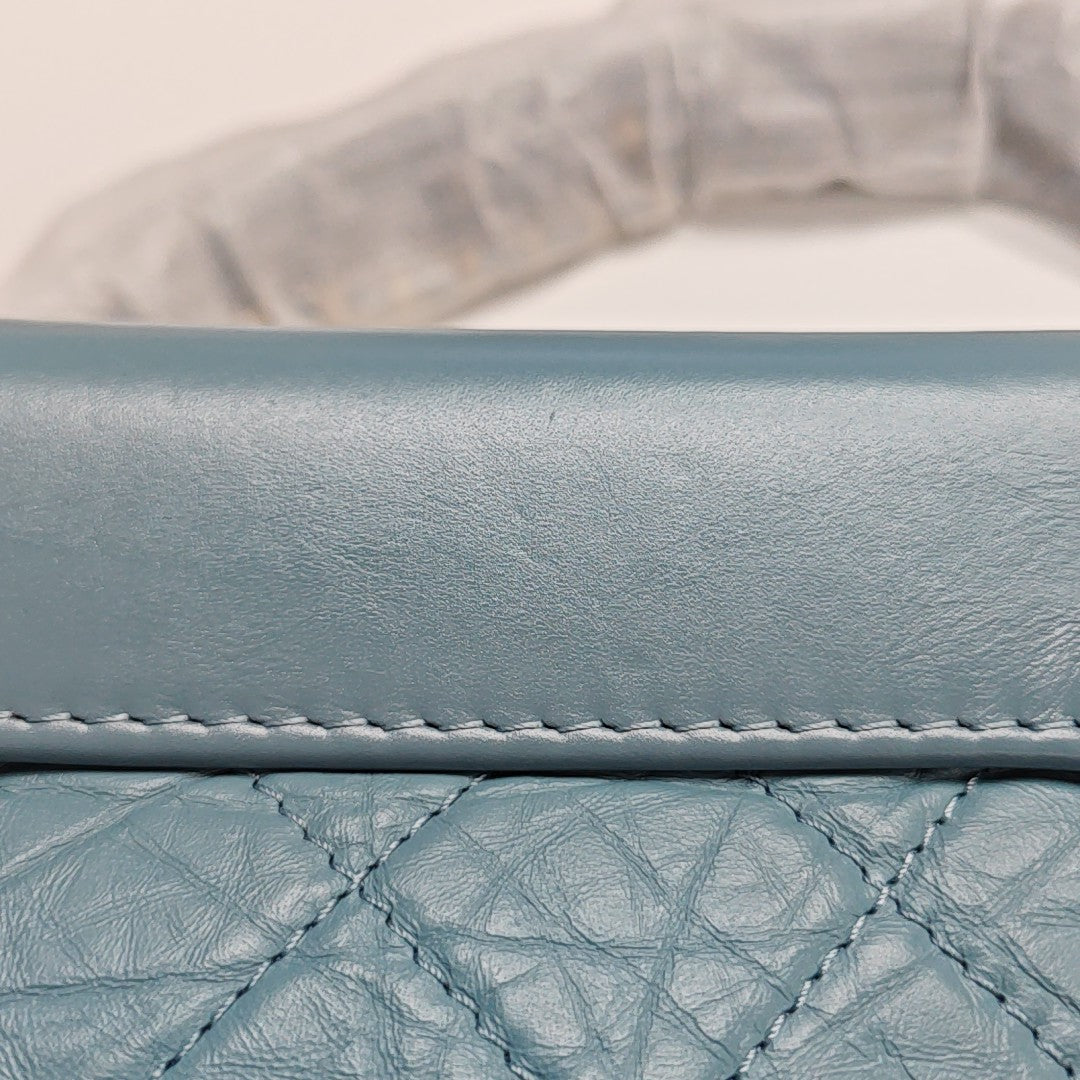 GABRIELLE Small Quilted Vintage Calf Blue