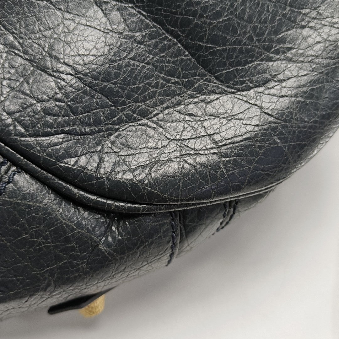 Pompon Bag Calfskin Gray