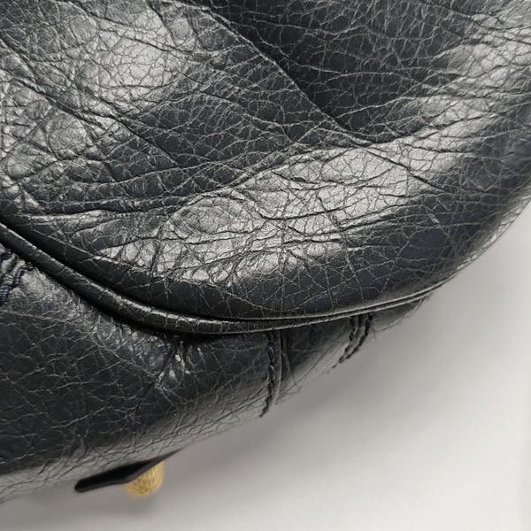 Pompon Bag Calfskin Gray