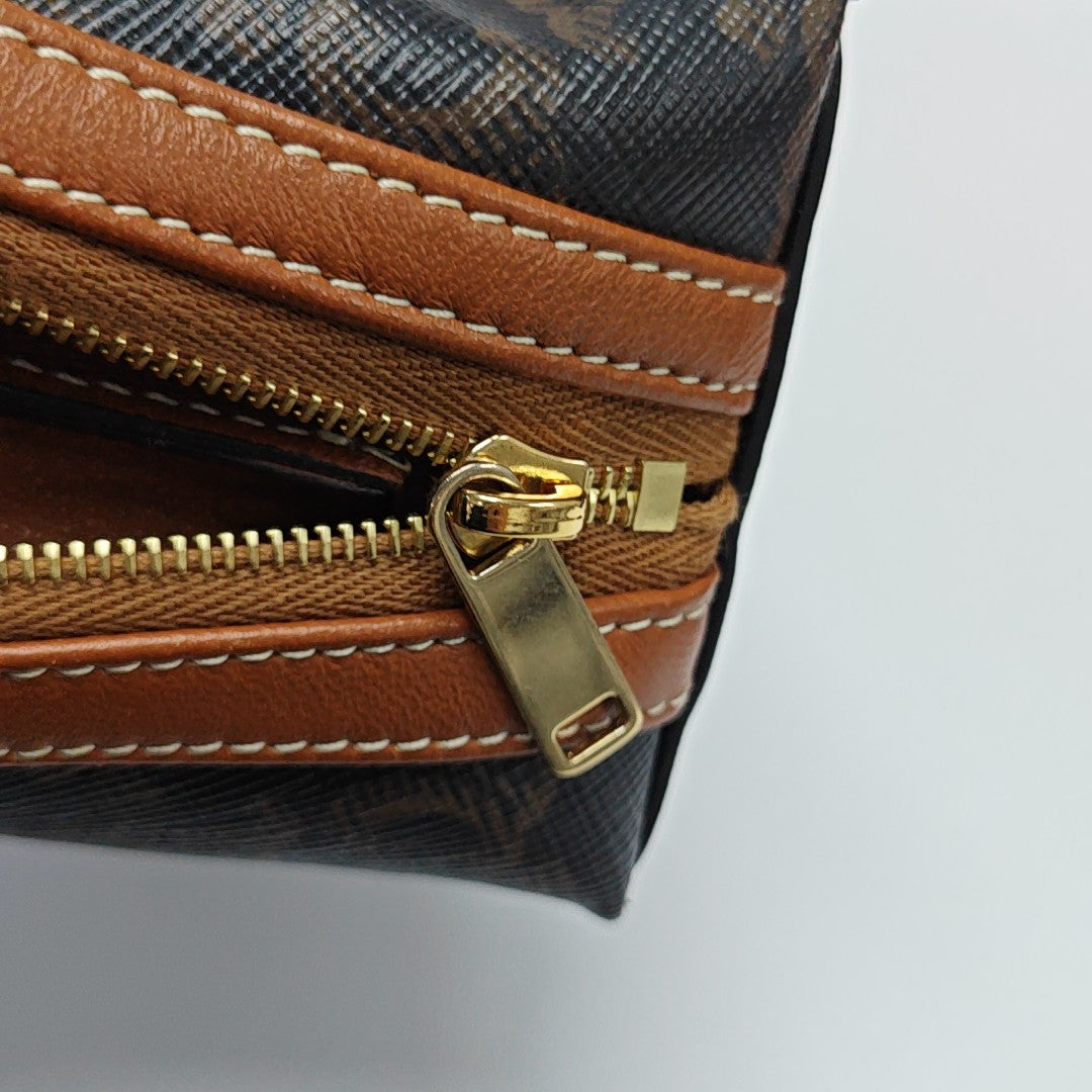 Authenticated pre-owned  TRIOMPHE CANVAS Mini Coated Canvas Brown - Shoulder Bag at Looply
