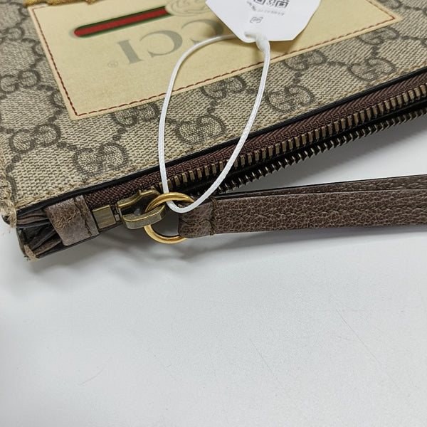 Monogram Coated Canvas Clutch Beige