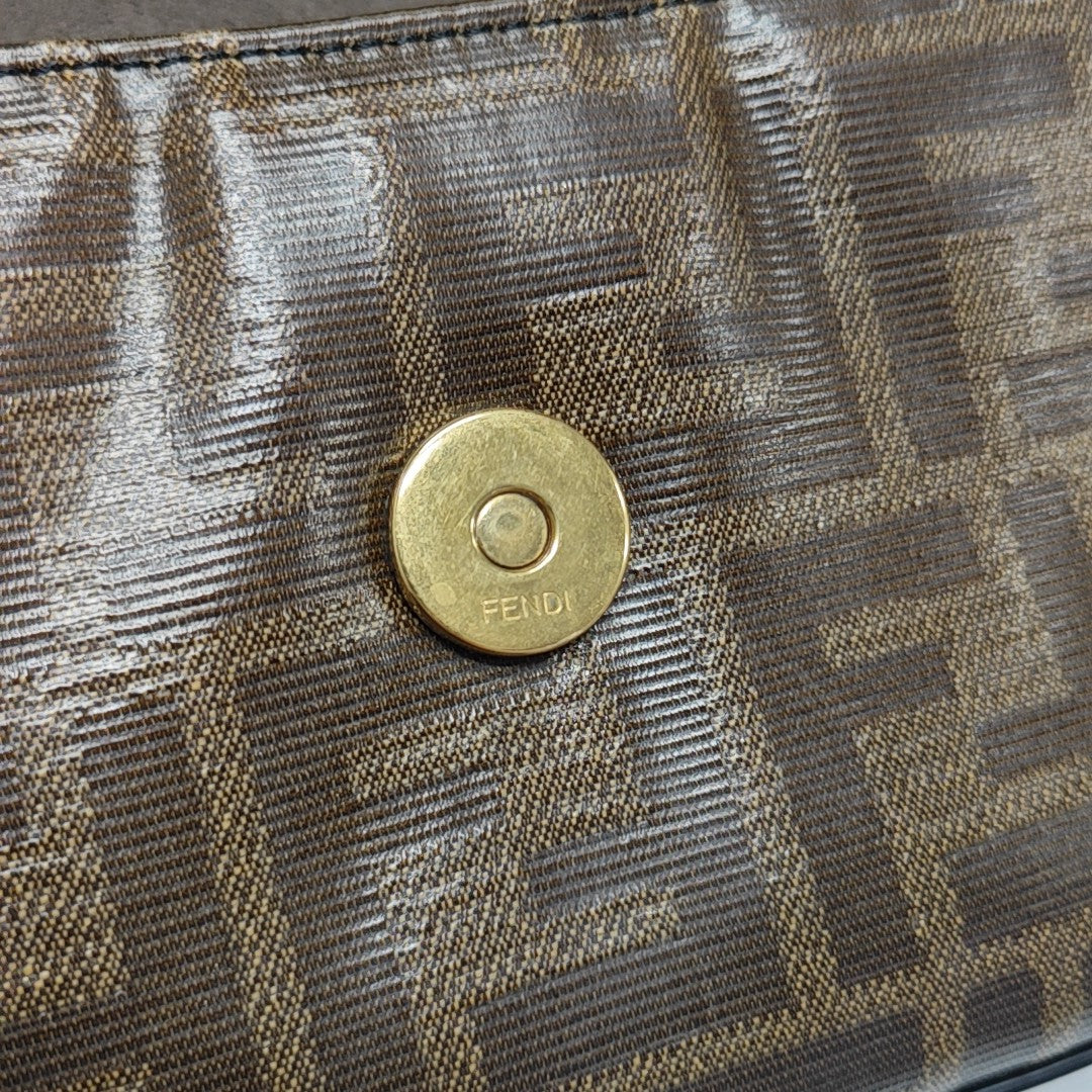 Double F Small Coated Canvas Brown