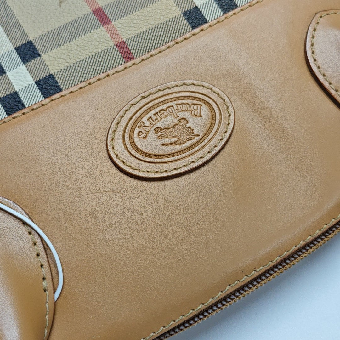 Coated Canvas Shoulder Bag Beige