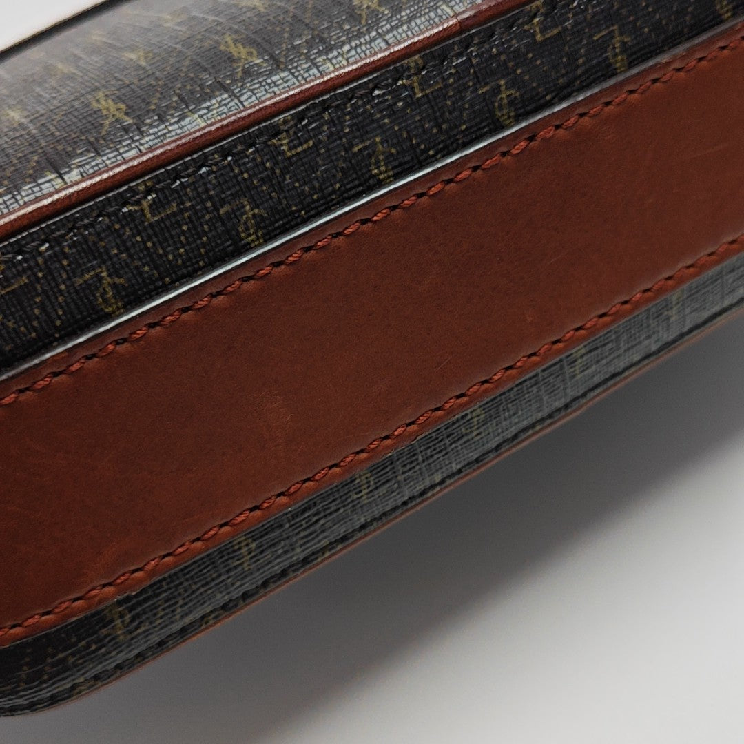 Coated Canvas Shoulder Bag Brown