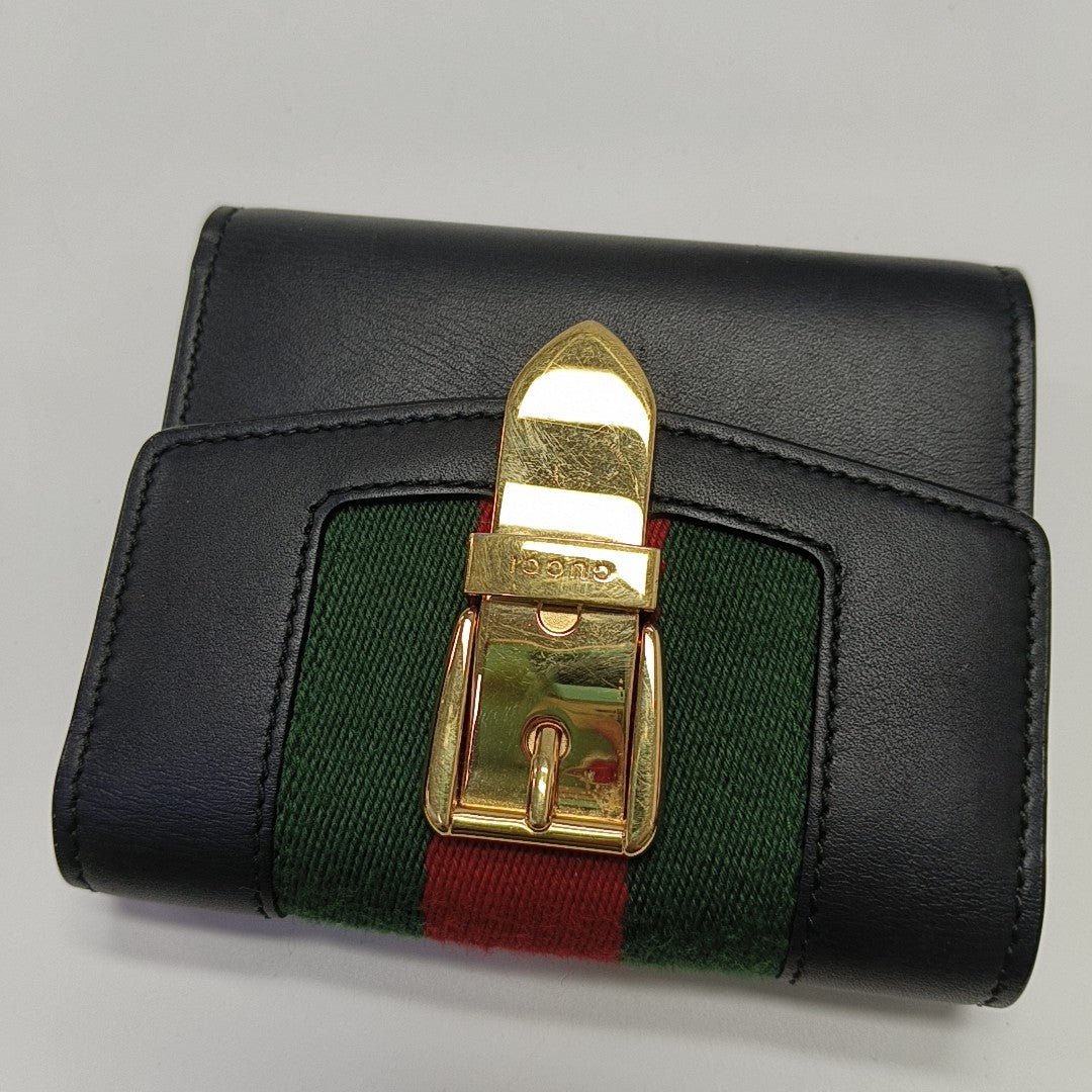 Sylvie Calfskin Black Wallet