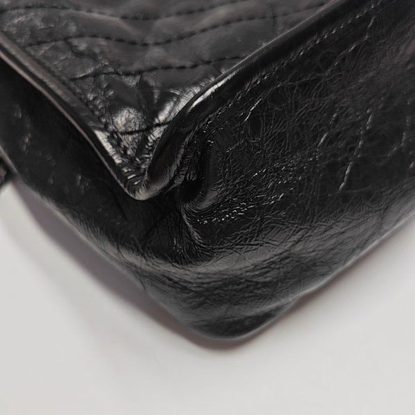 NIKI Medium Chevron Calfskin Black