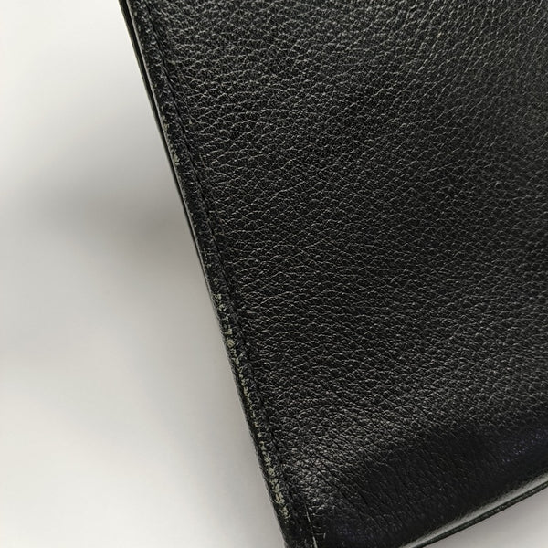 Leather Top Handle Bag Black