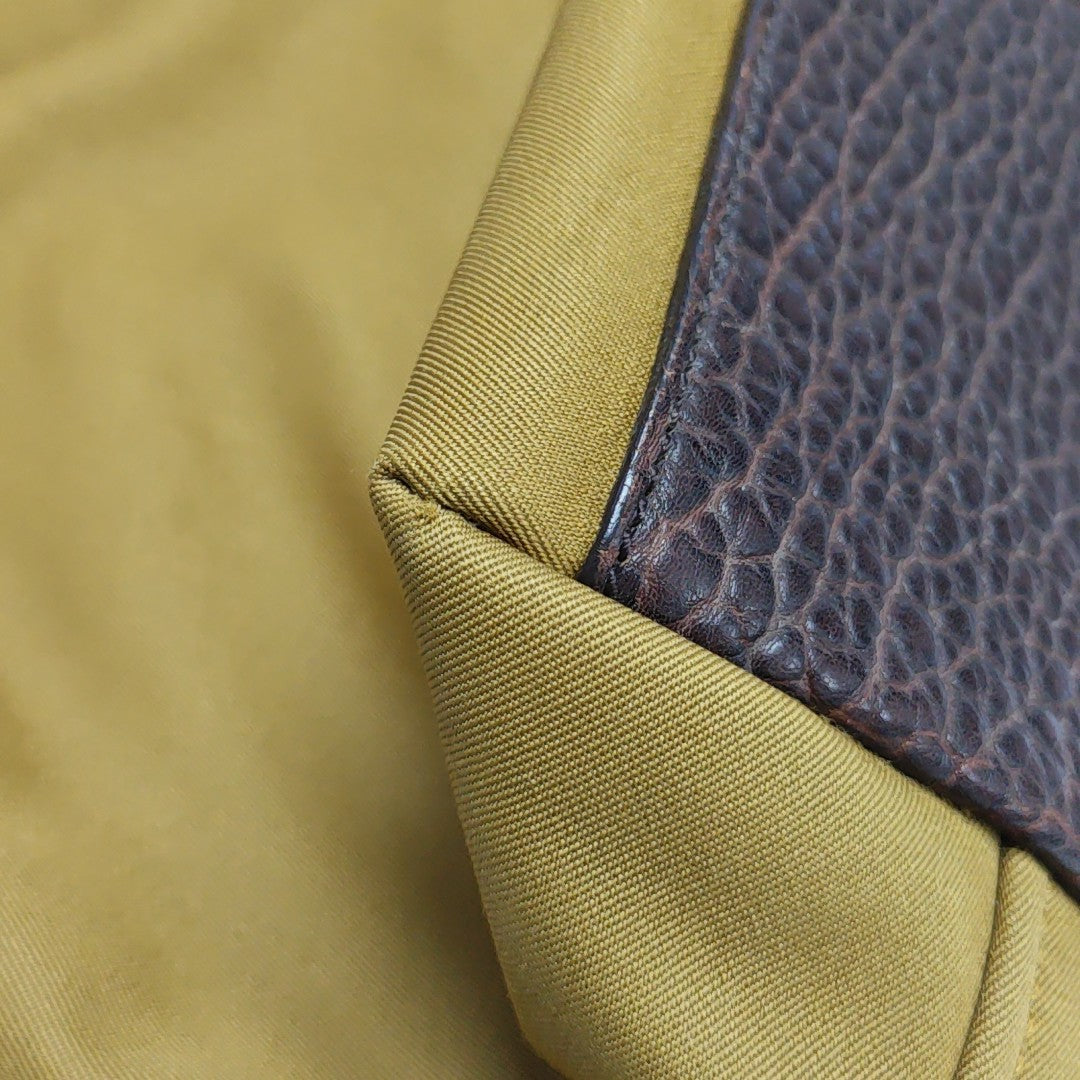 Fabric Top Handle Bag Brown