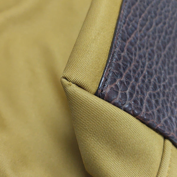 Fabric Top Handle Bag Brown