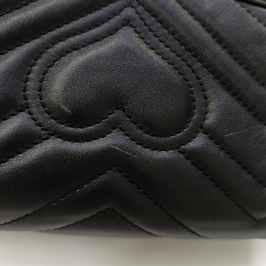 GG Marmont Mini Quilted Calfskin Black